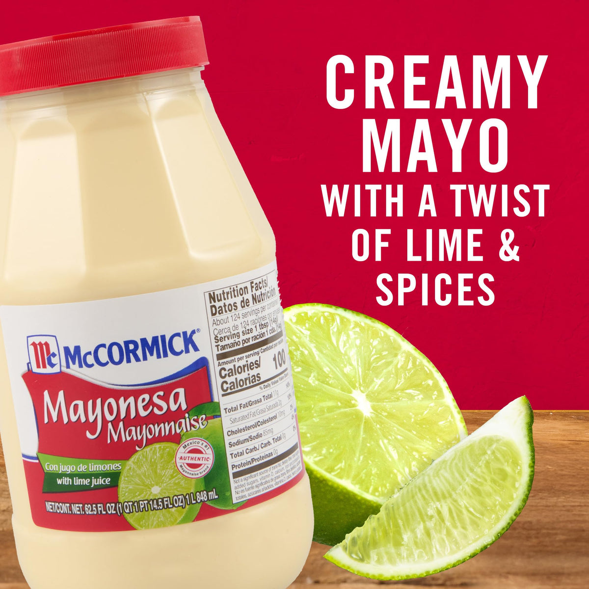 McCormick Mayonesa creamy texture closeup for salads and spreads.