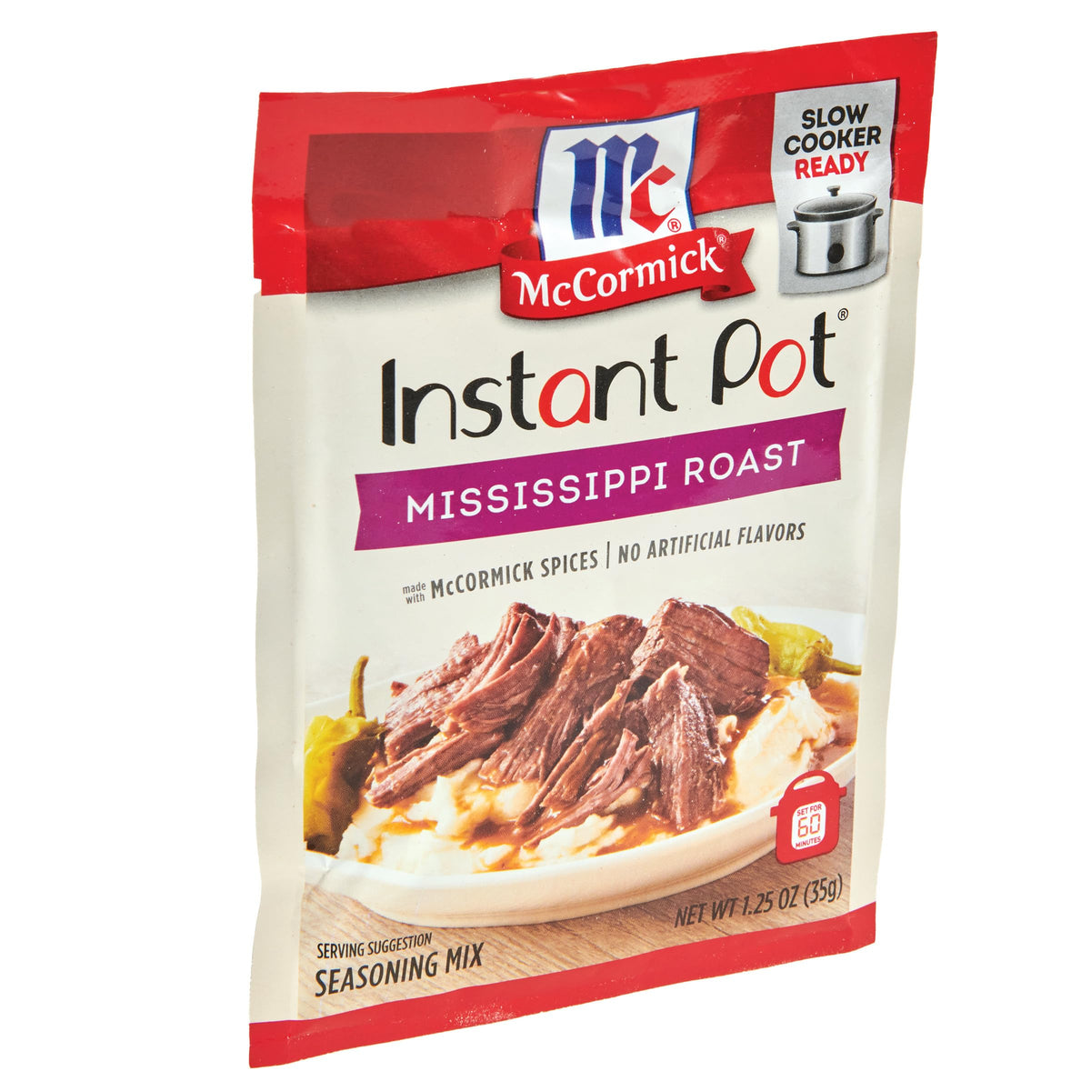 McCormick Mississippi Roast seasoning bottle close-up for rich flavor.