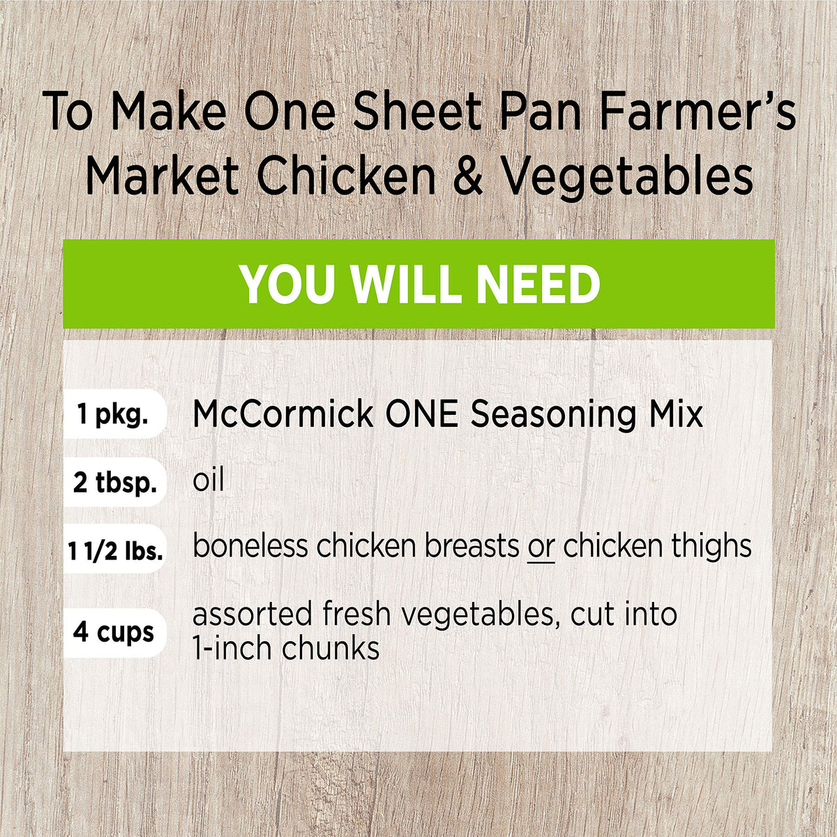 Chicken with the McCormick mix on a sheet pan ready for roasting.