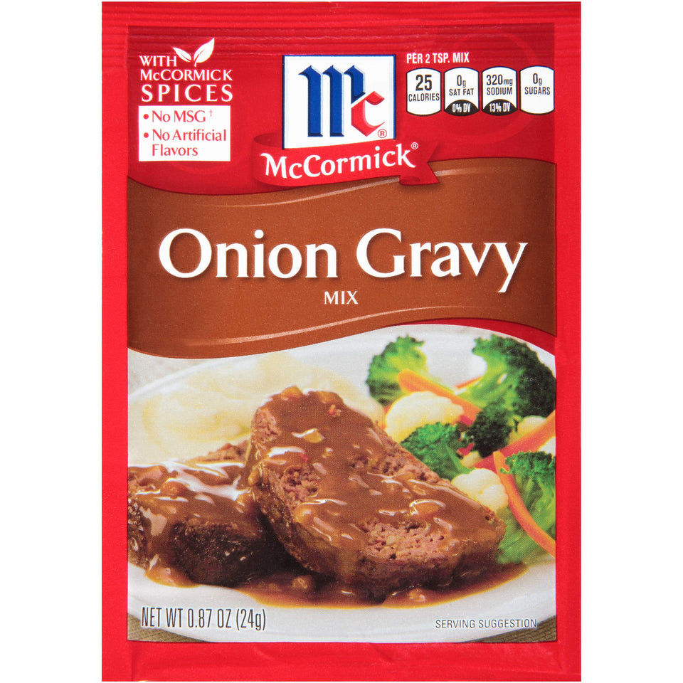 McCormick Onion Gravy Mix, pack of 12, convenient for quick meals