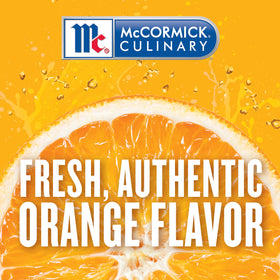 Label highlights kosher and gluten-free status of McCormick Pure Orange Extract.