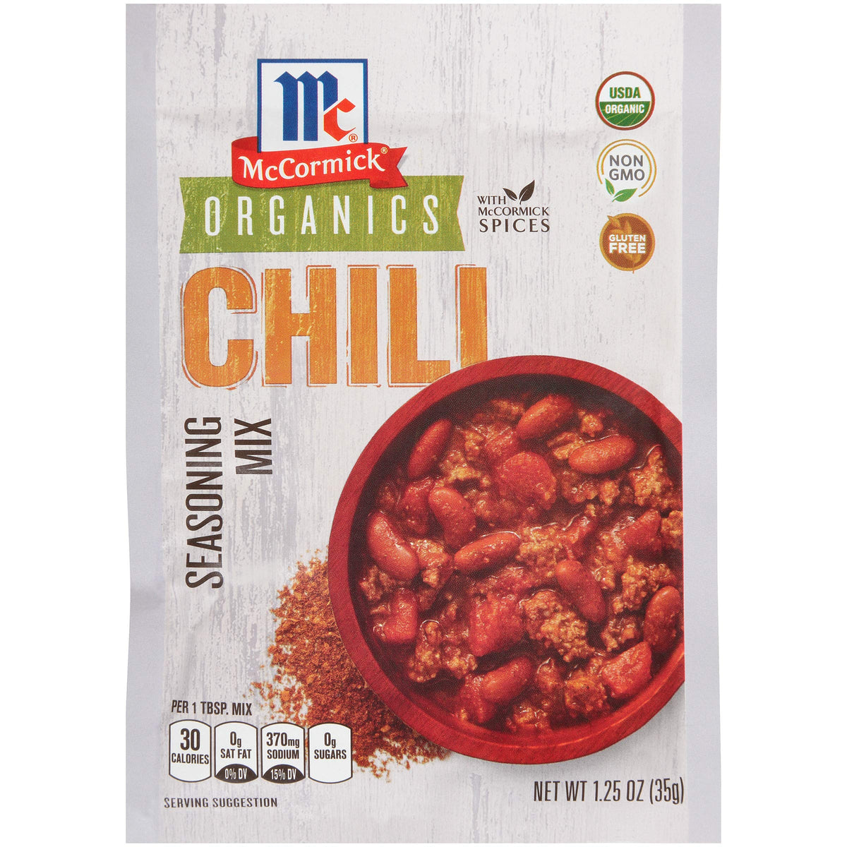 Bowl of chili seasoned with McCormick Organics for a comforting meal