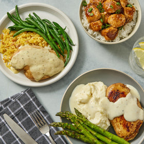 McCormick Parmesan Garlic sauce poured over chicken.