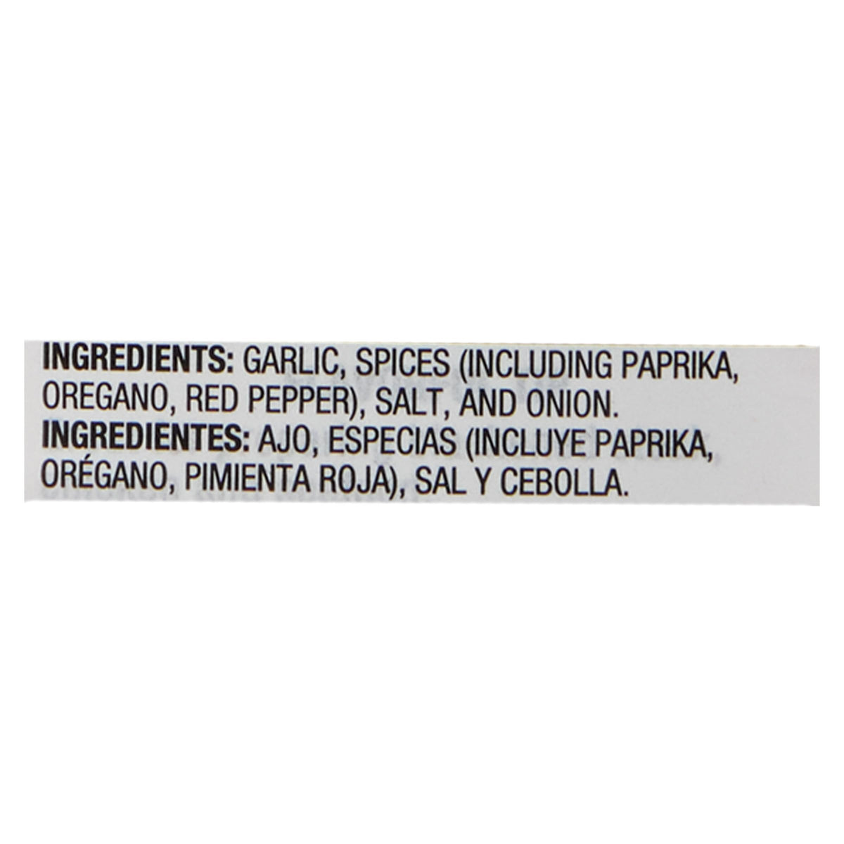 McCormick Perfect Pinch Cajun Seasoning label-closeup shows clear ingredients
