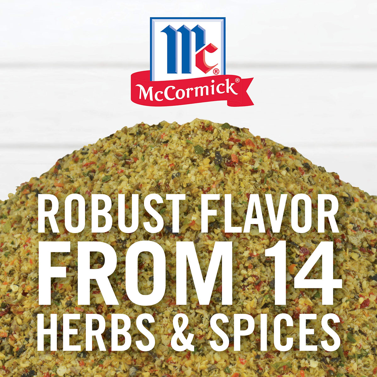 McCormick Perfect Pinch ingredients close-up showing onion, garlic, and herbs