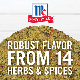 McCormick Perfect Pinch ingredients close-up showing onion, garlic, and herbs