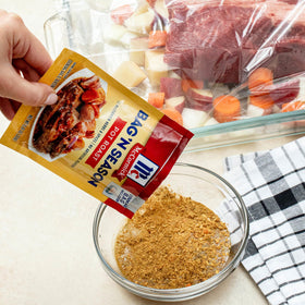 McCormick pot roast dish set with seasoning for easy weeknight meal.