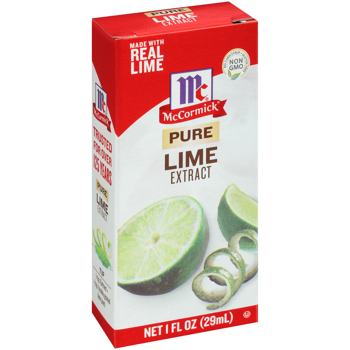 McCormick Pure Lime Extract bottle delivering vibrant lime flavor for desserts