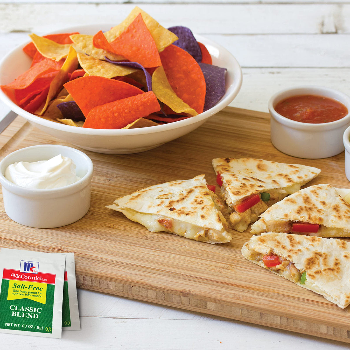 Dip or dressing made with salt-free blend for quick flavor boost