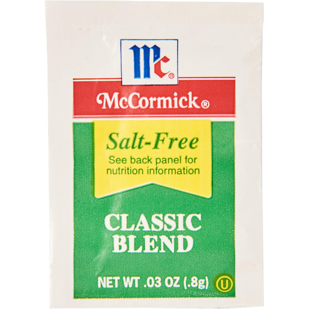 Restaurant counter with salt-free packets for controlled flavor