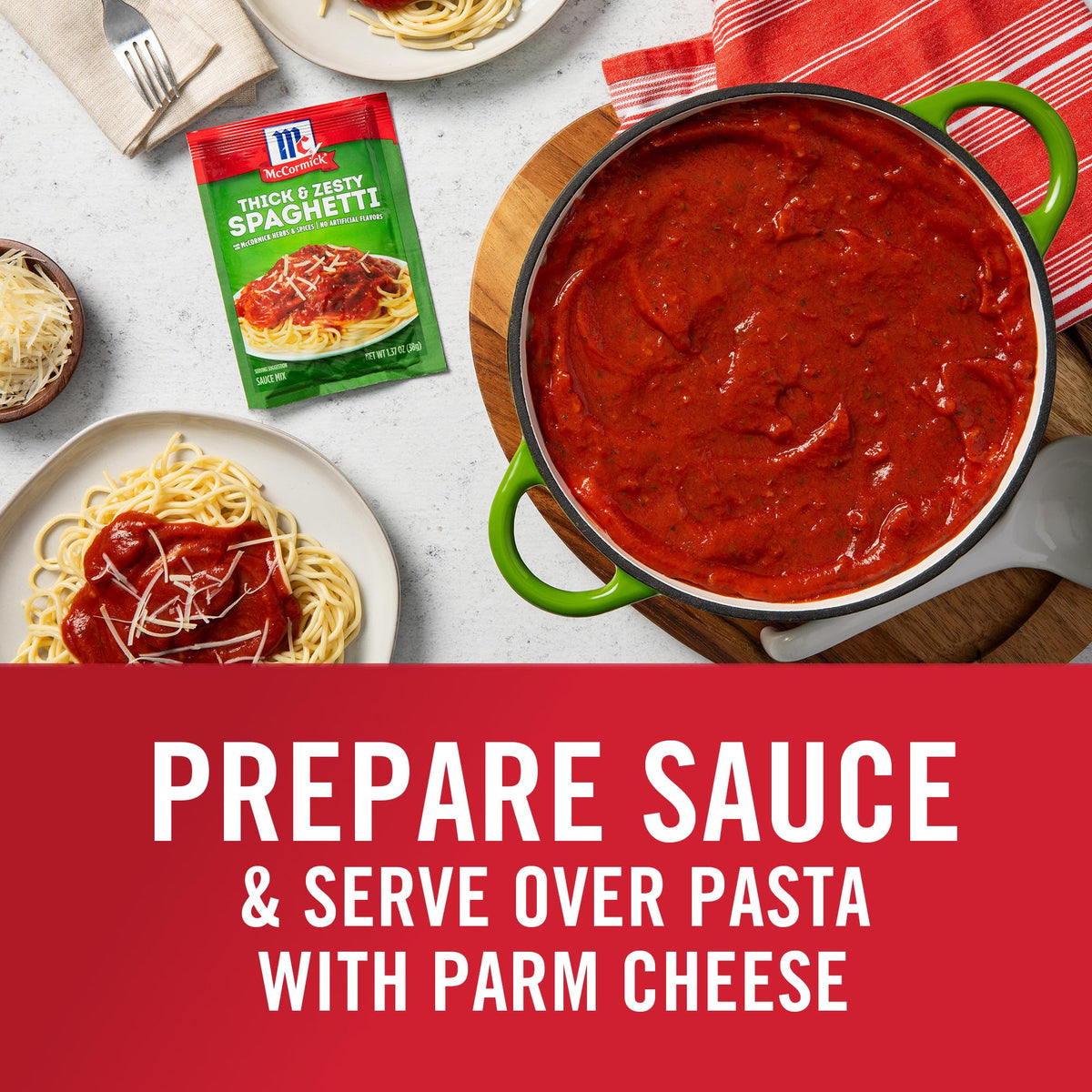 McCormick spaghetti sauce used in pasta bake for a family dinner