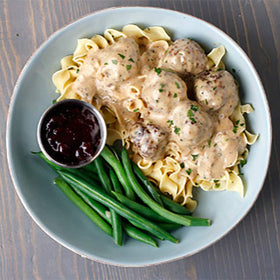 Raw meatballs seasoned with McCormick Swedish mix ready to cook