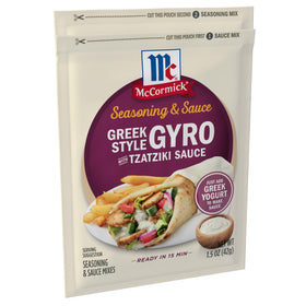 Tzatziki sauce made easy with McCormick mix and yogurt.