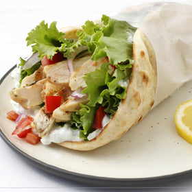 Creamy tzatziki drizzle from McCormick sauce mix with yogurt.