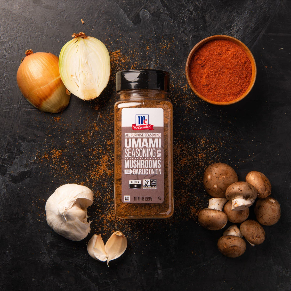 McCormick Umami Seasoning enhances vegetables sautéed in a skillet