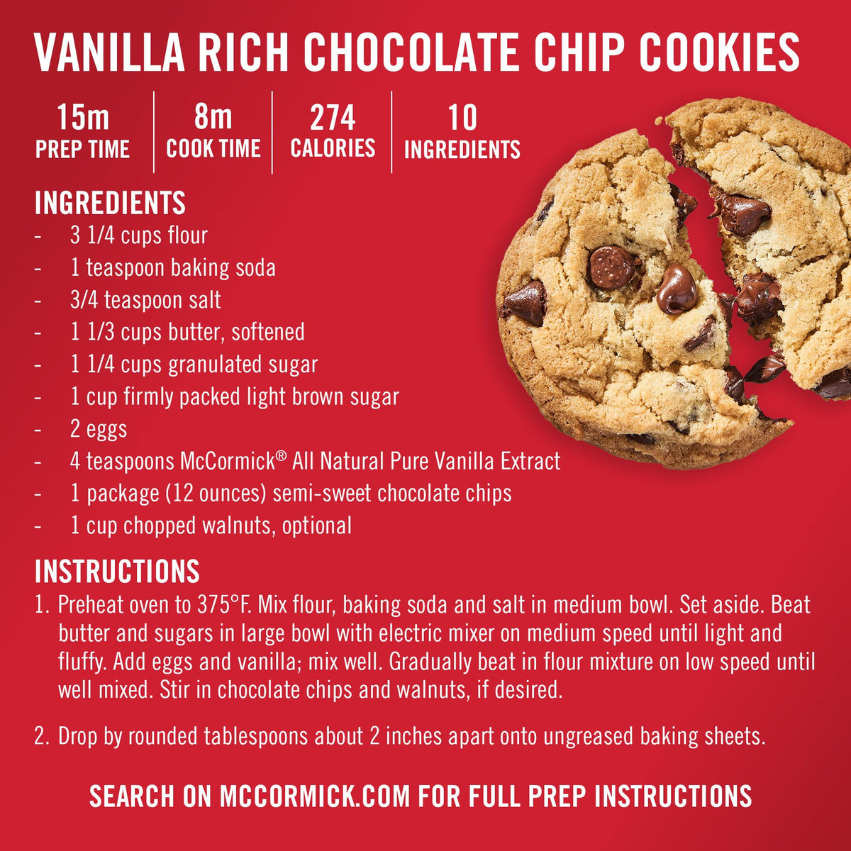 McCormick vanilla enriches cookie dough with rich sweetness