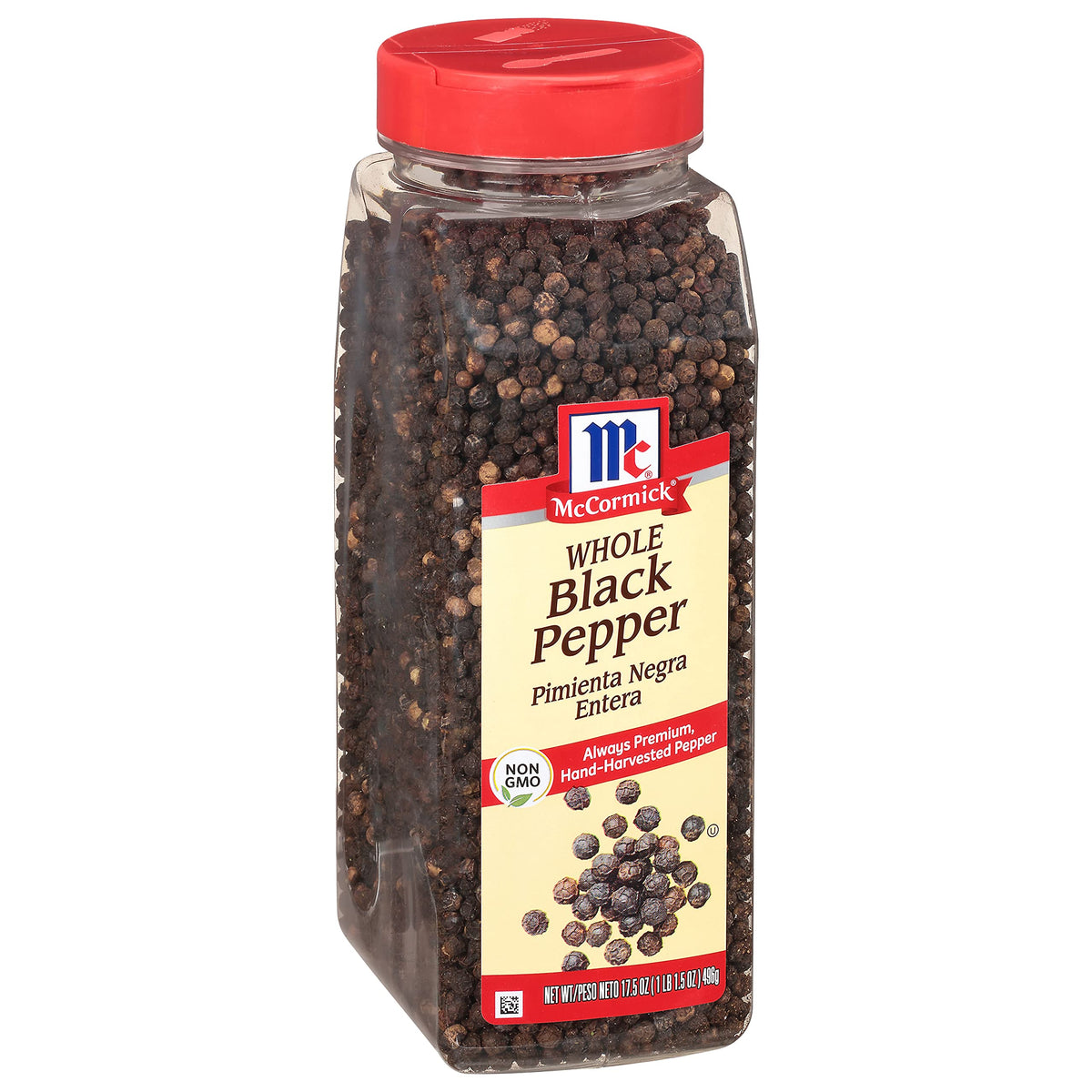 McCormick Whole Black Pepper bottle ready to grind for bold flavor