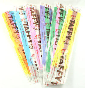 Close-up of generous 18-ounce taffy pieces from McCraws.