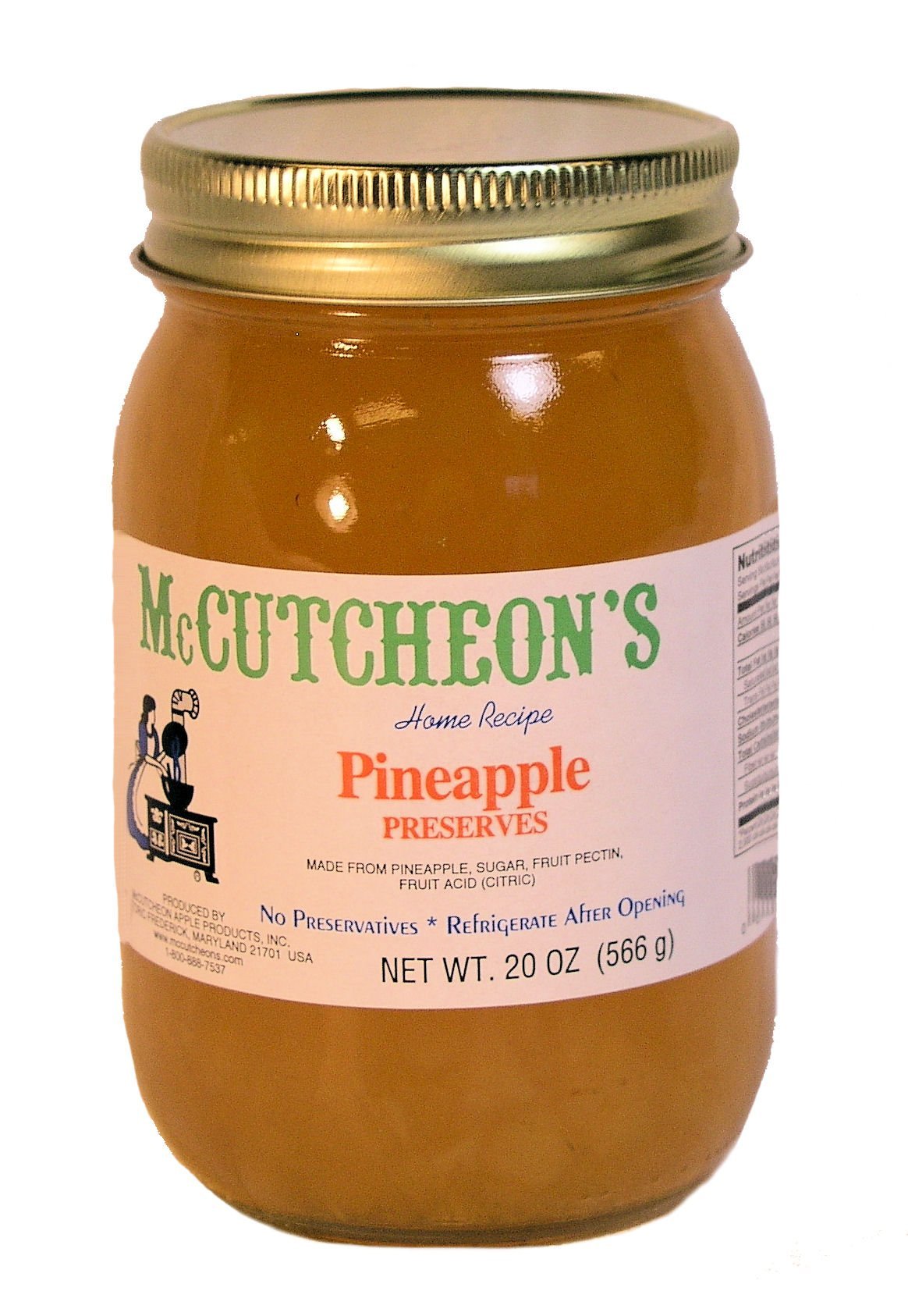 McCutcheon’s Pineapple Preserves close-up jar, tropical flavor enhances breakfast and snacks.