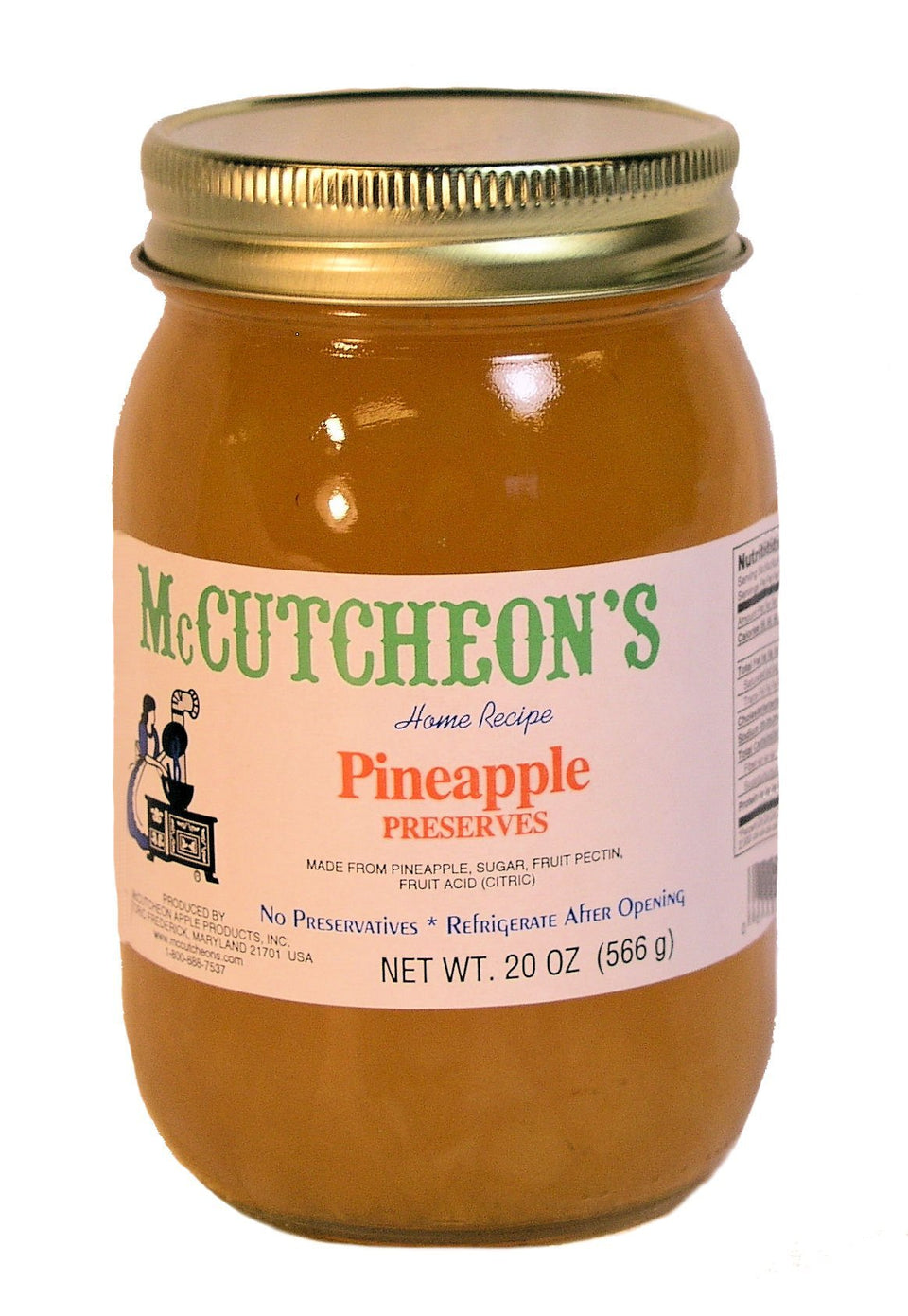 McCutcheon’s Pineapple Preserves close-up jar, tropical flavor enhances breakfast and snacks.