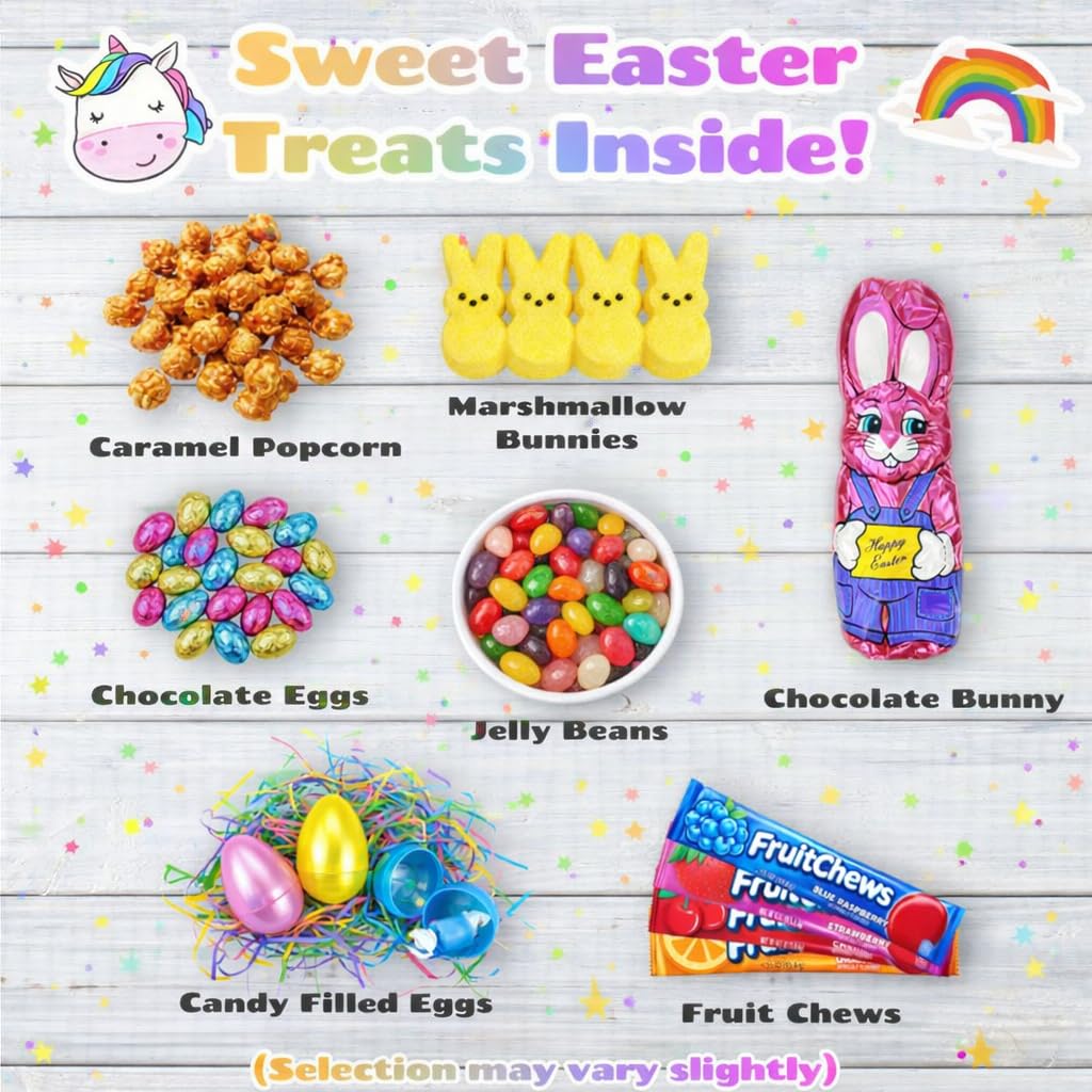 M&C Gifts unicorn Easter eggs and candy display a magical treat for kids