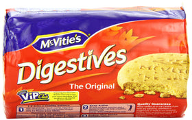 McVitie's Digestives pack front view, a classic tea-time snack.