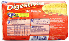 McVitie's Digestives on a plate with tea, crisp and inviting.