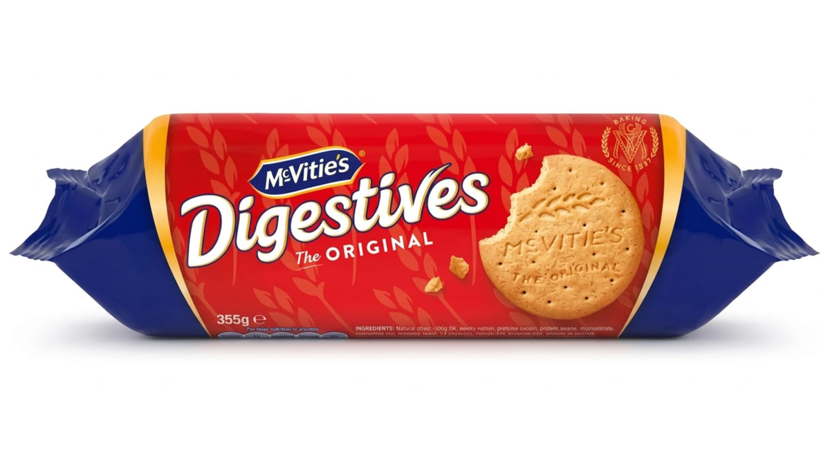 McVitie's Digestives Original front-pack6 display, ideal for daily tea-time snacking.
