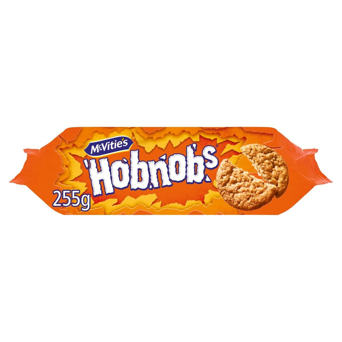 McVitie's Hobnobs Original six-pack beside a tea cup, ideal for tea-time sharing.
