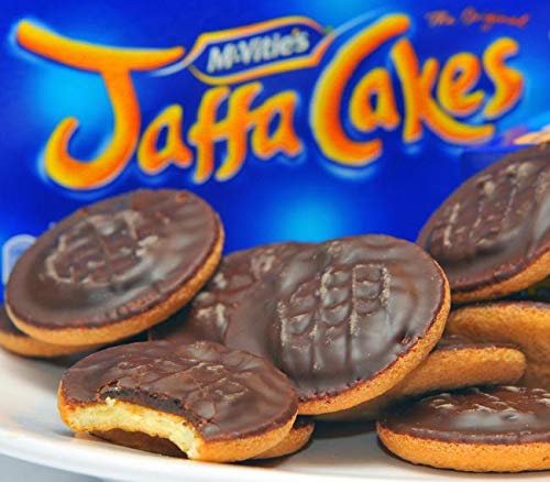 McVities Jaffa Cakes cross-section shows orange center in the bite