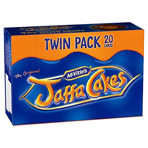 McVities Jaffa Cakes twin pack box on the shelf ready for a quick snack