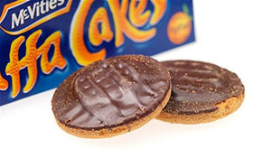 McVities Jaffa Cakes twin packs side by side for sharing