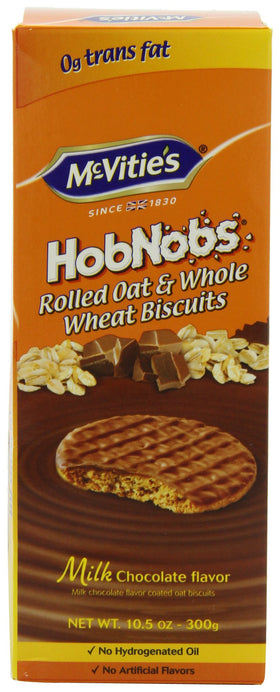 McVitie's Milk Chocolate Hob Nobs pack of 4, convenient tea-time treat.