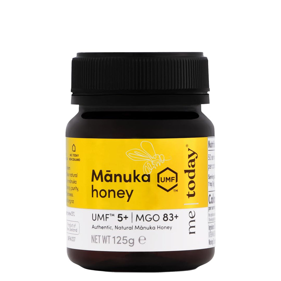 Me Today Manuka Honey jar with rich color, ideal for daily wellness rituals.