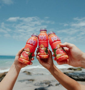Meadow Gold POG juice in refrigerator ambiance ready to chill and enjoy.