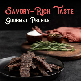 Meat Artisan Beef Jerky high-protein snack with 12g per serving for active days.