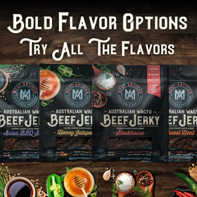 Meat Artisan Beef Jerky on-the-go pack, ready for hikes.