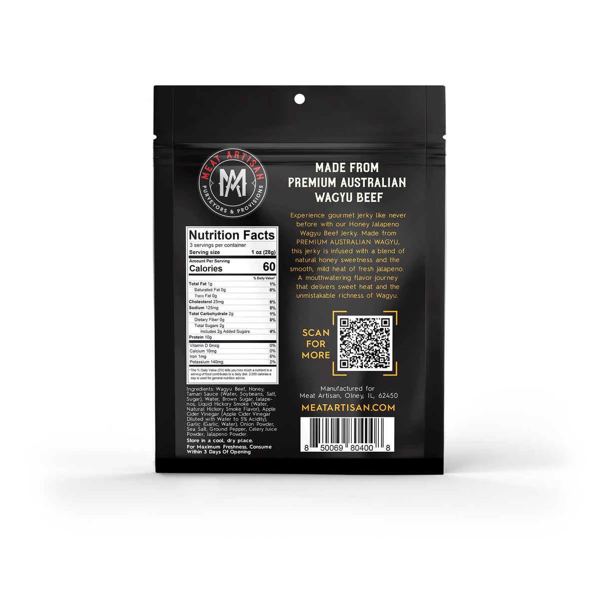 Meat Artisan Wagyu jerky travel-friendly pouch signals restaurant-grade taste anywhere.