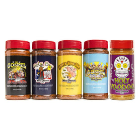 Meat Church Fab 5 Gift Box unboxing reveals premium rubs for versatile grilling.
