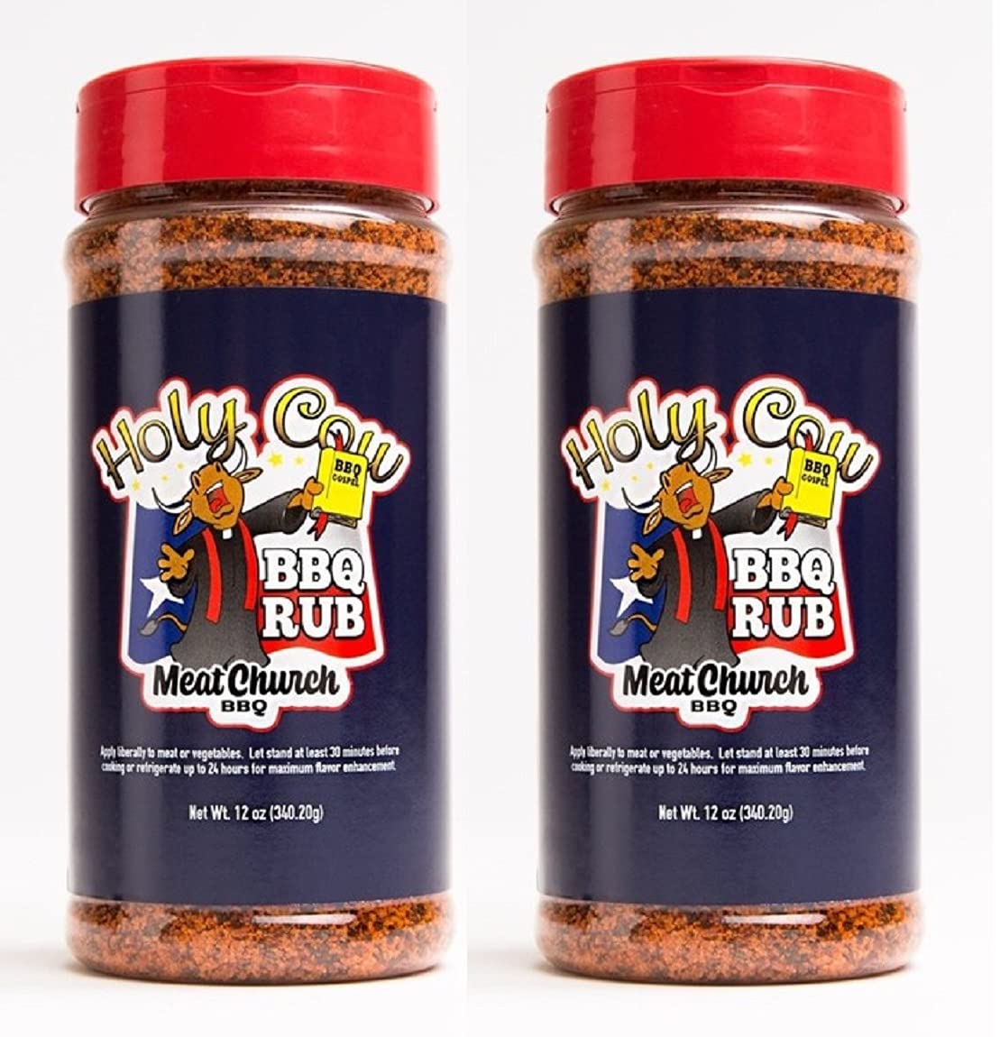 Meat Church Holy Cow rub bottle front highlighting bold Texas flavor for beef