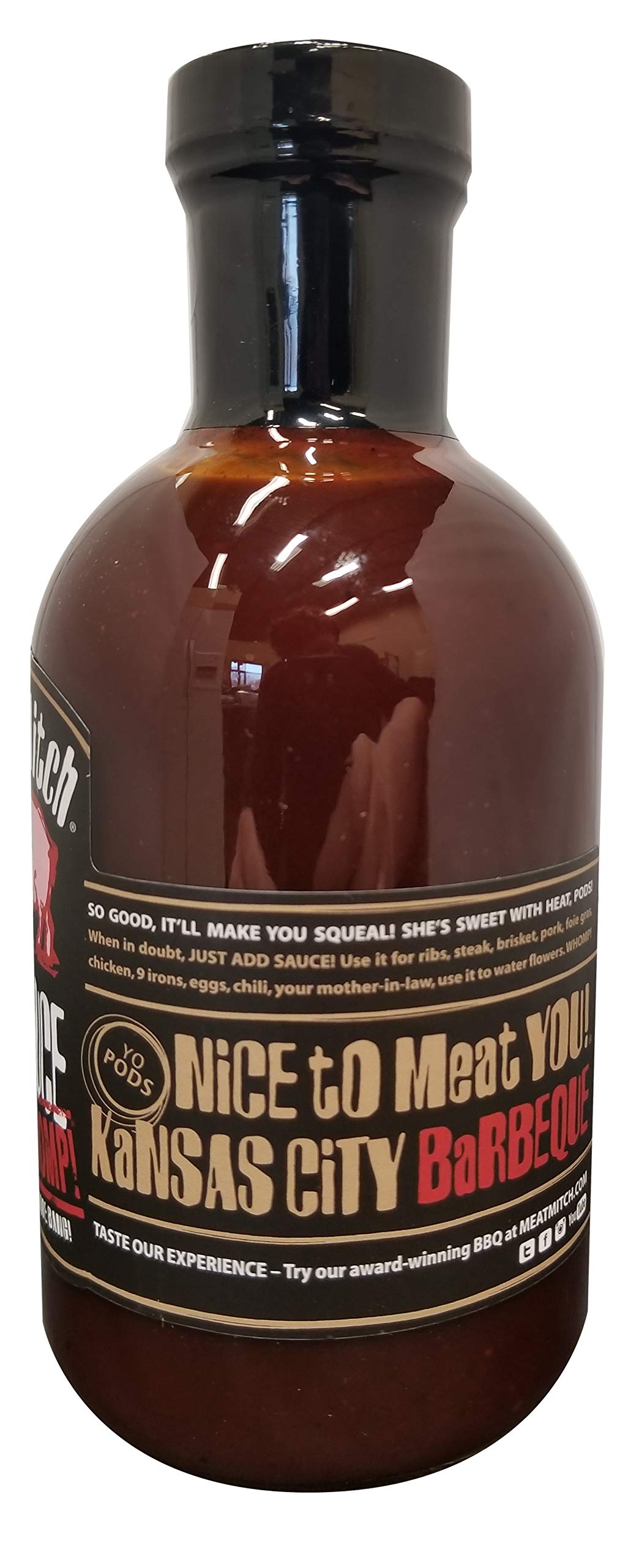 Meat Mitch Whomp! label closeup highlighting brown sugar and ketchup flavors
