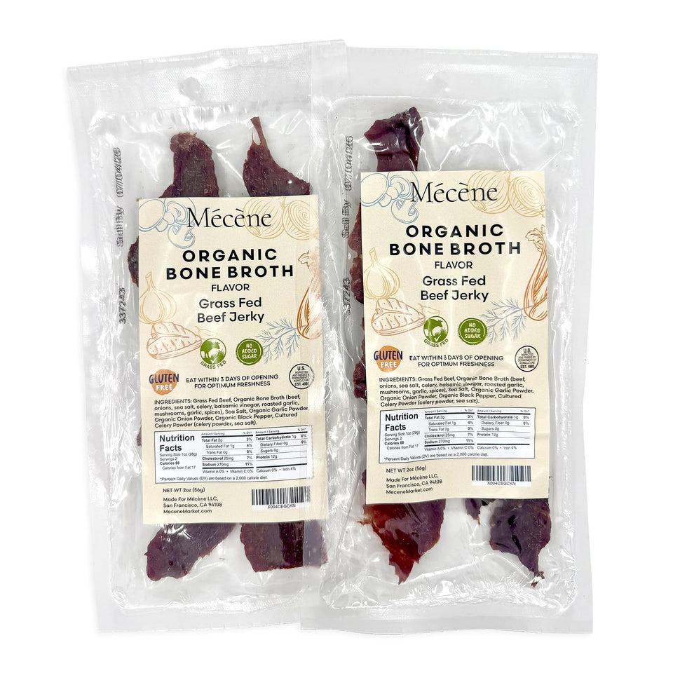 Mécène Tough to Chew beef jerky with grass-fed texture for a substantial chew