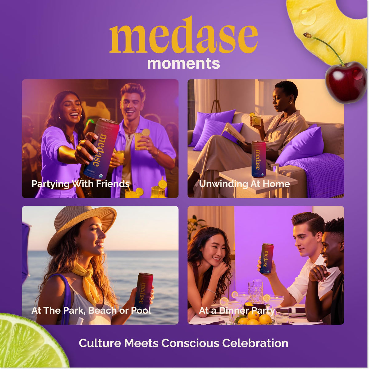 Medase Golden Hour serve over ice conveys a refreshing zero-alcohol option
