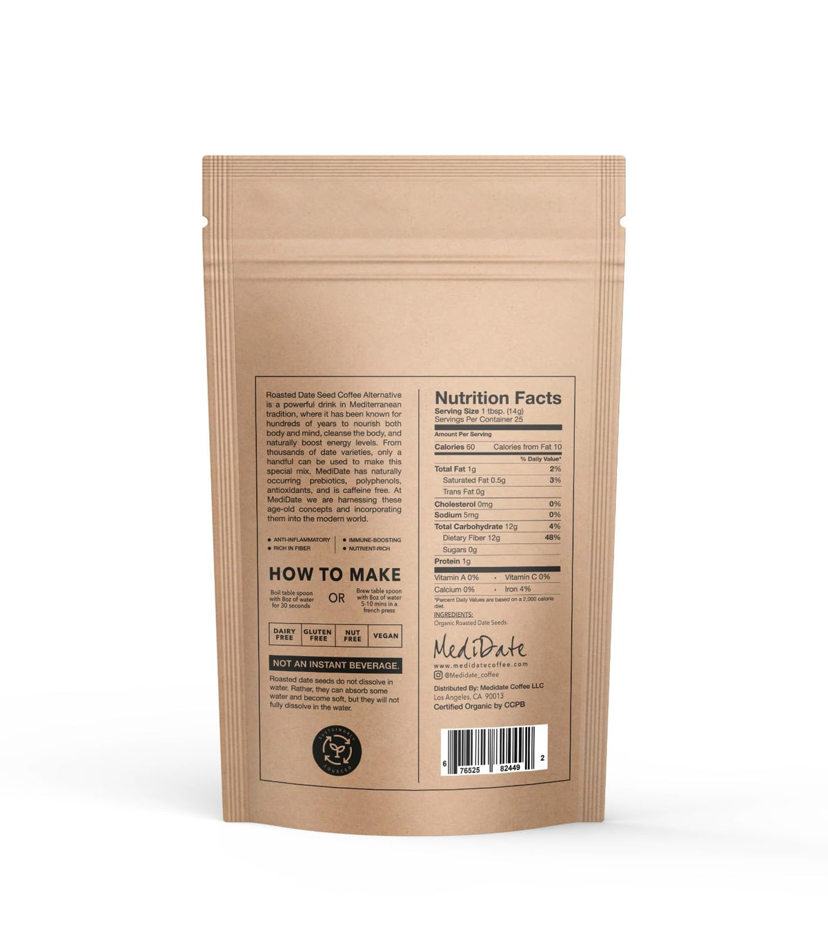 MediDate aromatic cardamom steam enhances warm, inviting aroma in the cup.