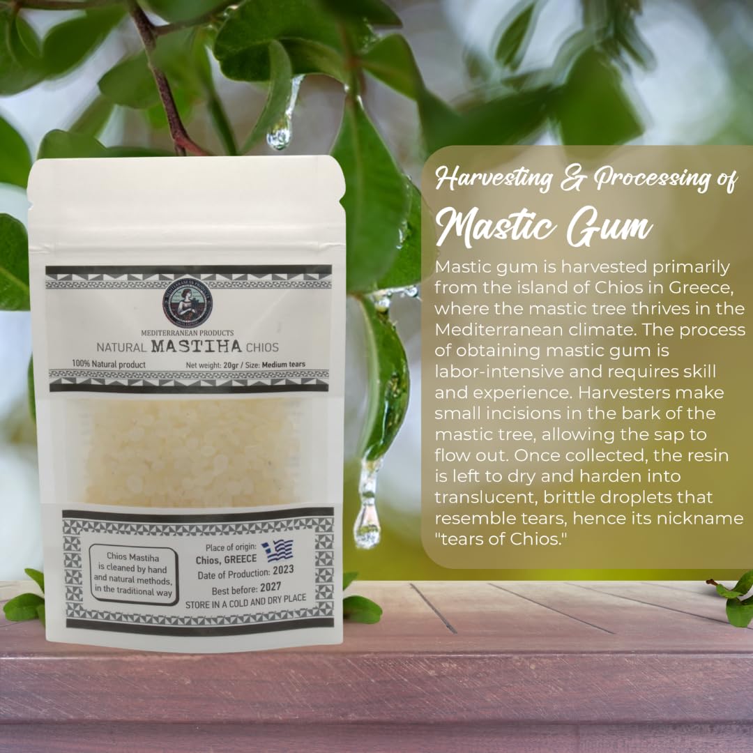 Mediterranean Products Greek Farmers breath freshening mastiha gum with mint notes ideal for after meals