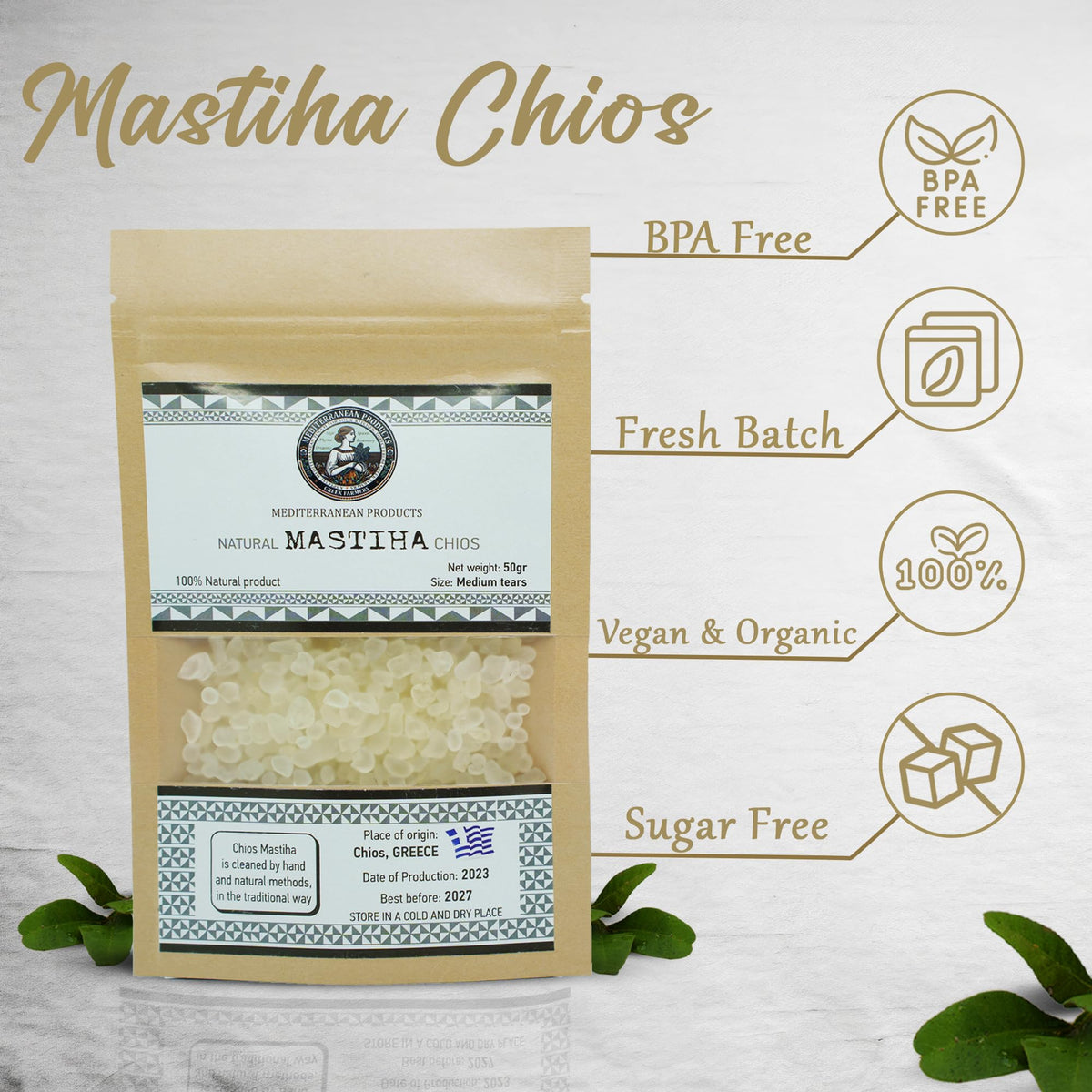 Mediterranean Products Greek Farmers Mastiha chewing steps for correct strength