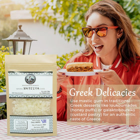 Mediterranean Products Greek Farmers Mastiha tears in a bowl ready to enrich recipes