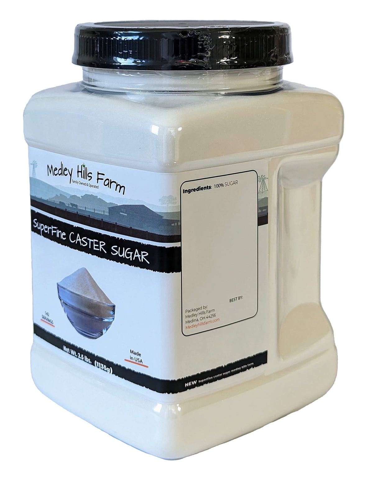 Medley Hills Farm caster sugar dissolves easily, ideal for delicate desserts.