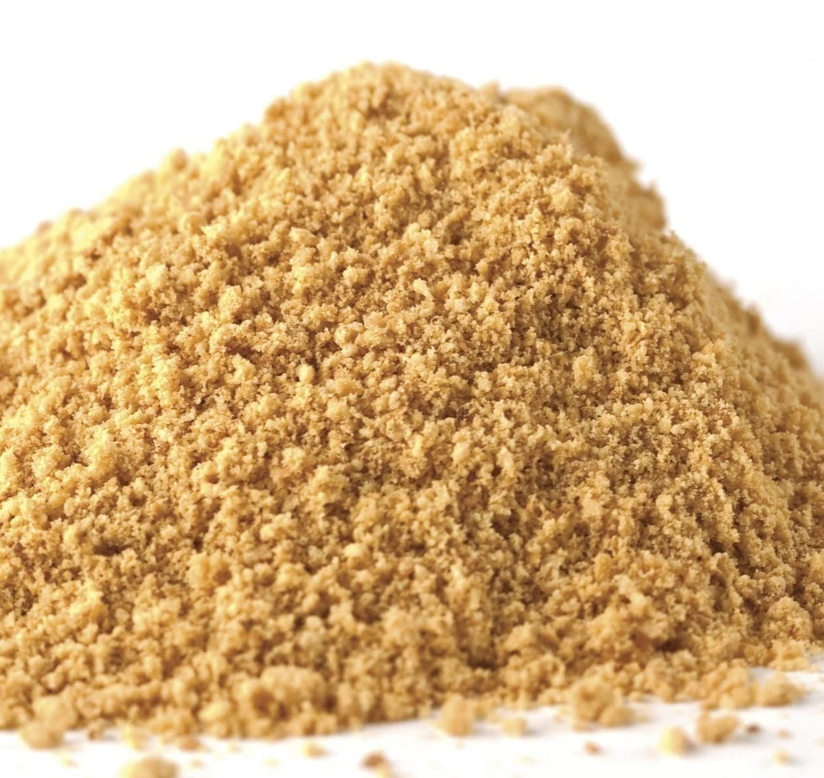 Medley Hills Farm graham crumbs close-up showing fine crust-ready texture.
