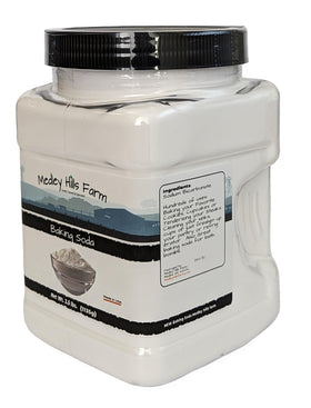 Kitchen scene featuring Medley Hills Farm baking soda for versatile cooking.